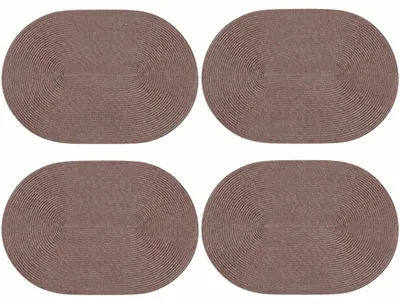 Produktbild von Platzset 4er Set Schoko oval 45x30 cm Platzdeckchen Tischset geflochtene Optik