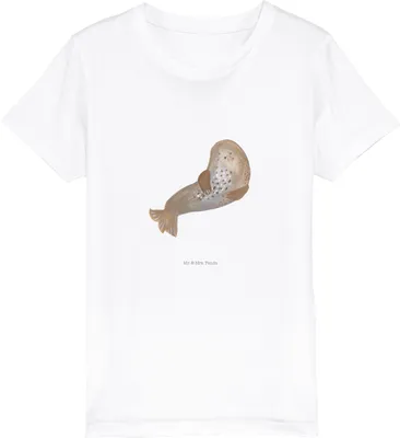 Produktbild von Mr. & Mrs. Panda Kleinkinder T-Shirt Robbe Lachen 3-4 Jahre (98/104) - Weiß - Geschenk, Ostsee, Kindershirt, Meerestier, Seehund, Nordsee, Lustige Sprüche, Strand, Jungen