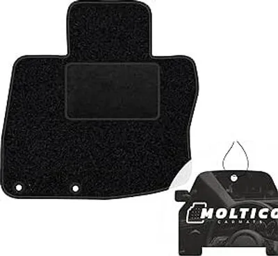 Produktbild von moto-MOLTICO Fahrer Fußmatte Auto Velours Fahrerseite Autoteppiche Schwarz Fahrermatte 1-teilig passend für Honda Civic VIII 2006-2011