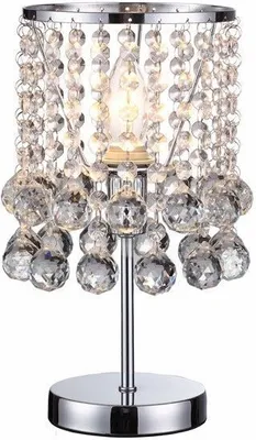 Zdjęcie produktu dla Lampa stołowa chromowana glamour London Crystal 1xE14 40W REA527701-06 Reality