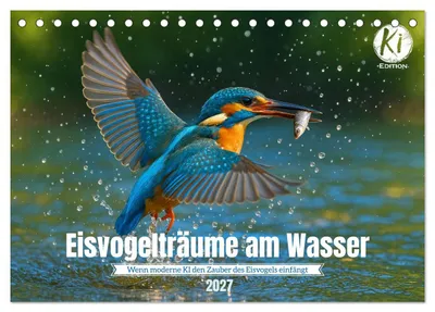 Produktbild von Eisvogelträume am Wasser (Tischkalender 2027 DIN A5 quer), CALVENDO Monatskalender