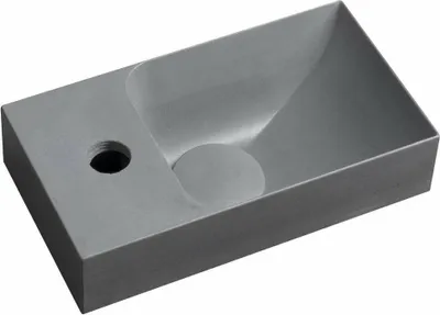Obrázek produktu pro PICCOLINO Betonové umyvadlo 30,8x17 cm, levá baterie, šedá matná