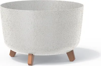 Image de Pot de fleurs 38cm GRACIA ECO WOOD DGRL400W-S449W blanc plastique PROSPERPLAST