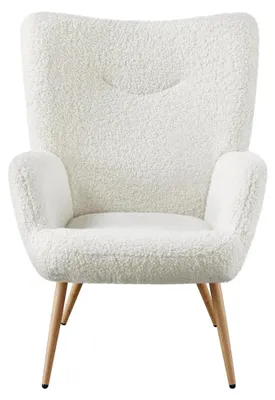 Produktbild von Esszimmerstuhl Relaxsessel Polstersessel Ohrensessel für Schminktisch & Wohnzimmer, weiß