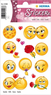 Produktbild von Herma MAGIC Sticker Love Faces Seide, romantische Herz-Motive, 9 Stück