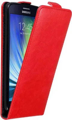 Produktbild von Cadorabo Hülle für Samsung Galaxy A7 2015 Schutz Hülle in Rot Flip Etui Handyhülle Case Cover