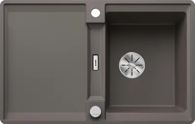 Immagine prodotto di BLANCO ADIRA 45 S-F lavello da incasso SILGRANIT grigio vulcanico da 45 cm con comando a distanza dello scarico, con accessori