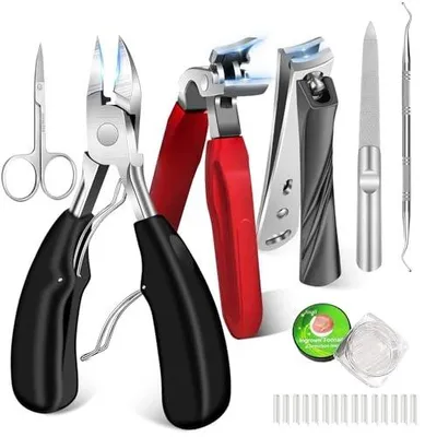 Zdjęcie produktu dla Obcinacz do paznokci stóp grubych dla seniorów zestaw 7 w 1 ergonomiczny
