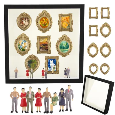 Mini-Museum-Bastelset 24x24 cm mit Figuren & Rahmen