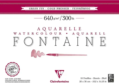 Zdjęcie produktu dla Clairefontaine 96358C, Podkładka z papieru artystycznego, 640 g/m², 10 ark.