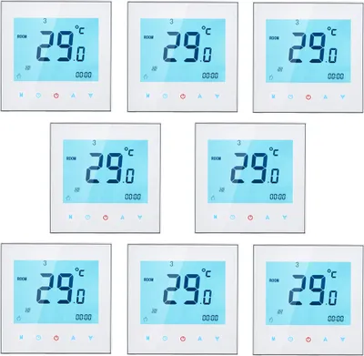 Obrázek produktu pro 8X 5A 110 - 230 V Pokojový termostat Podlahové vytápění Programovatelný týdenní displej LCD Dotykový displej Termostat ohřívače vody Pokojový regulátor teploty Vnitřní teploměr