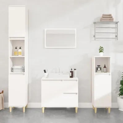 Produktbild von Szafka łazienkowa biała 65x33x60 cm materiał drewnopochodny