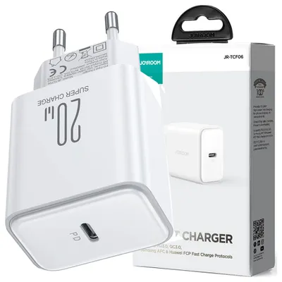 Zdjęcie produktu dla Adapter Joyroom JR-TCF06, USB-C, 20W, PD, biały