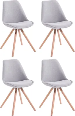Produktbild von 4er Set Stühle Toulouse Stoff Natura Rund grau