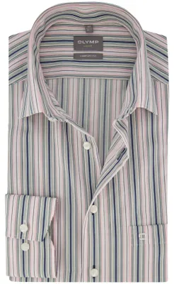 Produktbild von Rosa blau gestreiftes Hemd Olymp Luxor Comfort fit