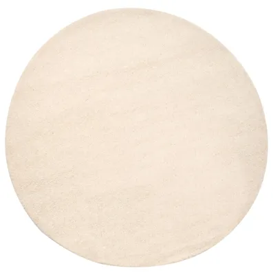 Produktbild von BELIANI Teppich Cremeweiß Wolle Einfarbig Rund ⌀ 140 cm ohne Muster Moderner Kurzhaar Kurzflor Wohn- und Schlafzimmer Wollteppich