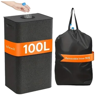 Produktbild von Recyclingbehälter, große Kapazität, Geruchsverschlussdeckel, schwarz, 100L