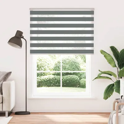 Immagine prodotto di vidaXL Tenda a rullo doppia Grigio scuro 160x200 cm Larghezza tessuto 155,9 cm Poliestere