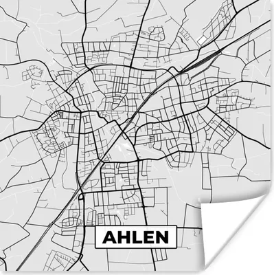 Produktbild von MuchoWow® Poster Deutschland - Stadtplan - Elmshorn - Karte 75x75 cm - Wand Dekoration