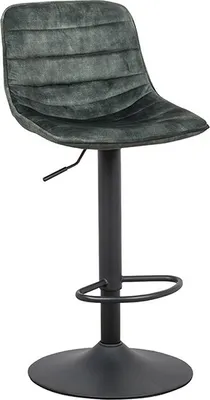 Immagine prodotto di Sgabello da bar TITAN, set di 2, girevole e regolabile in altezza, struttura in metallo nero, imbottito, verde scuro, 44x46x89/110 cm