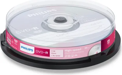 Produktbild von Philips DVD-Rohlinge, 120Min, 4.7GB, Speed 16x, Spindel (10 Disc)