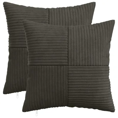Immagine prodotto di vidaXL, 2 federe per cuscini, modello ALMELO, colore antracite, 45 x 45 cm, materiale: cord
