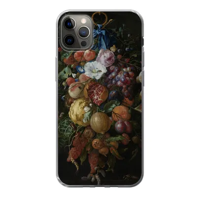 Produktbild von MuchoWow® Handyhülle Schutzhülle Hülle für iPhone 12 Pro Max Früchte und Blumen - Gemälde von Jan Davidsz. de Heem Silikon Softcase Handy Hülle - Hartschale