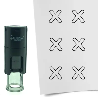 Produktbild von CombiCraft Selbstfärbender Stempel 'Umrandetes Kreuz' in der Farbe Schwarz, Ø10mm