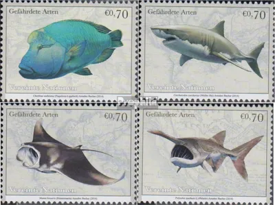 Produktbild von Briefmarken UNO - Wien 2014 Mi 844-847 (kompl.Ausg.) gestempelt Fische