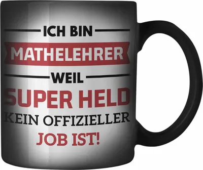 Produktbild von Trendation - Mathelehrer Farbwechsel Zauber-Tasse Mathematiker Farbwechsel Zauber-Tassen mit Spruch Lustig Karabiner Farbwechsel Zauber-Tasse Edelstahl Geschenk Superheld (Schwarz)