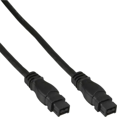 Produktbild von InLine FireWire Kabel, IEEE1394 9pol Stecker / Stecker, schwarz, 1,8m, Schwarz, 1,8 m, 9-p, 9-p, Stecker/Stecker, 1 Stück(e)