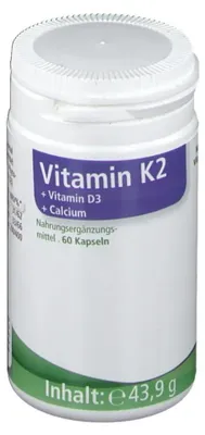 Produktbild von EHN Vitamin K2 + Vitamin D3 + Calcium Kapseln, 60 St. Kapseln