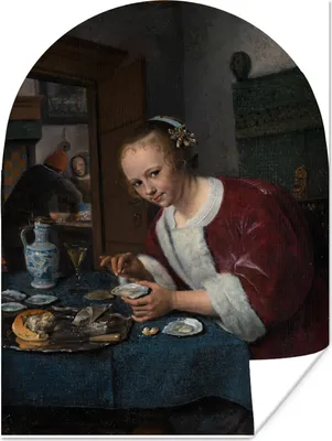 Produktbild von MuchoWow® Poster Der kleine Austernfresser - Jan Steen 120x160 cm - Wandbilder