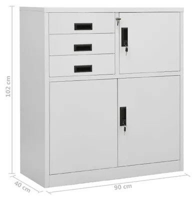 Produktbild von vidaXL Büroschrank Hellgrau 90x40x102 cm Stahl