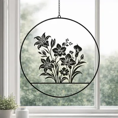 Produktbild von Fensterblumenhänger - 22 cm - leicht - Kunststoff - hängend - für Wohnzimmer, Schlafzimmer, Badezimmer und Garten