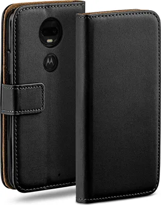 Produktbild von moex® Book Case kompatibel mit Motorola Moto G7 - Hülle 360 Grad klappbar, Schwarz