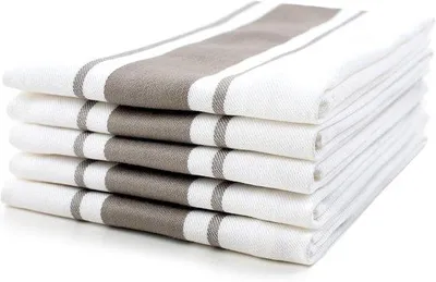 Productafbeelding van Famanu Keukenhanddoeken set, 5 stuks - Cappuccino grijs, 50x70 cm