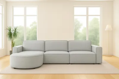 Produktbild von Kaiser Möbel Ecksofa Cursal Round L-Form, Stoff Artico, Cement, Links
