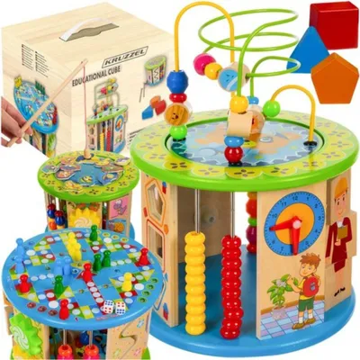 Zdjęcie produktu dla Drewniana kostka edukacyjna Kruzzel 24670