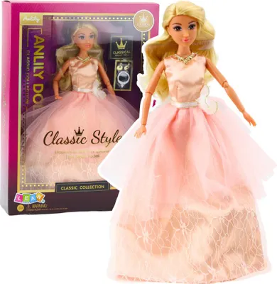 Obrázok produktu pre Anlily Bábika Plesové šaty Púdrová ružová Pohyblivé končatiny Blond vlasy