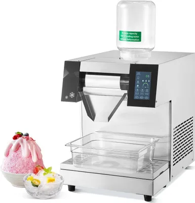 Obrázek produktu pro Komerční stroj na výrobu zmrzliny ve tvaru sněhové vločky - 260 kg/24 h - nerezový strojek na zmrzlinu - vysoce výkonný stroj na zmrzlinu pro gastronomii - měkká zmrzlina a zmrzlina