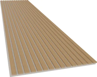 Produktbild von Akustikpaneel mit Holzfurnier in Bright Teak - 2700x600 mm - mit hellem PET-Filz - 1 Stück