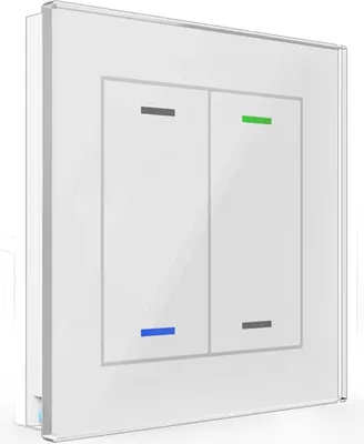 Produktbild von MDT KNX Glastaster II Light 2fach RGBW, mit Temp., Glas weiß, Neutral, 1 Stk.