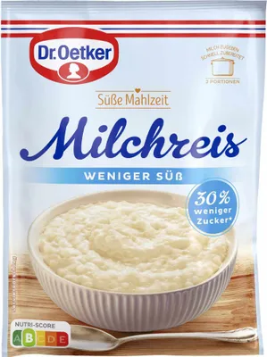 Zdjęcie produktu dla Budyń ryżowy mniej słodki Dr Oetker (torebka 112 g)
