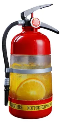 Bierdispenser 2 l, Brandblusser-Design, Kunststoff, schwarz