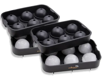 Produktbild von 2er Set Eiswürfelform Silikon, Kugel 4,5 cm, schwarz