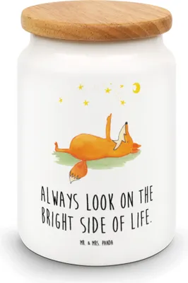 Produktbild von Mr. & Mrs. Panda Dose Fuchs Sterne - Weiß - Geschenk, Romantik, Optimistisch, Mond, Vorratsdose, Keksdose, zuckerdose, Positiv, Kaffeedose, Teedose, Füchse