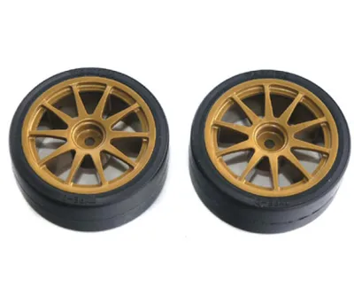 Image de Tamiya Pneus de dérive Type D m. Jantes or 26mm(2)