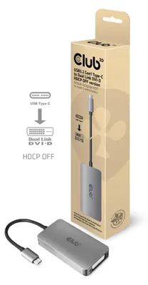Produktbild von Club3D Adapter USB 3.2 Typ C > DVI-D  HDCP Off   aktiv St/Bu retail