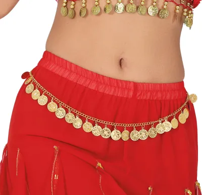 Produktbild von Wüstenprinz Sheik Münzgürtel Karneval Accessoire Kostüm Orientalisch Spiel, Farbe: Gold